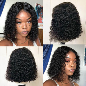 <strong>Afro</strong> Jerry Curly <strong>Wigs</strong> Natural Hairline 180% Density Remy Human Hair for Black Women Wholesale Short Lace Front bob <strong>Wig</strong> - Product Image 6