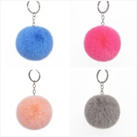 Porte-clés en fausse fourrure moelleux et mignon, design boule de fourrure, pompon, accessoires mignons, boule de fourrure moelleuse