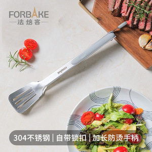 Fabake Stainless Steel Food <b>Tongs</b> Long Handle Heat Resistant For Frying And Grilling - Product Image 5