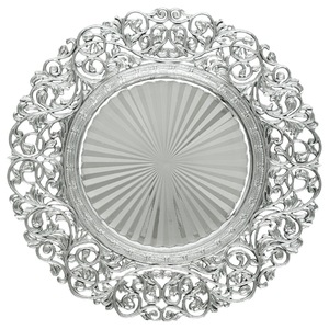 Assiettes de présentation rondes de luxe de 13 pouces, dorées, argentées, noires, pour mariage, fête, décoration de table - Product Image 2
