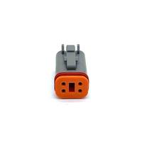 Conector de Cable Automotriz Hembra de 4 Pines, Conexión Rápida, Gris/Negro, Terminal Automotriz/Enchufe en Blanco, 14~20 AWG, DT06-4S