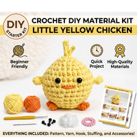 Kit de crochet Amigurumi et jouets animaux poussins finis, artisanat de tricot écologique DIY, accessoires de couture faits à la main, cadeau
