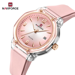 Montre-bracelet en silicone pour femme Naviforce 6110 avec logo personnalisé d'usine, étanche 50m, montre à quartz décontractée et tendance pour femme, originale - Product Image 5
