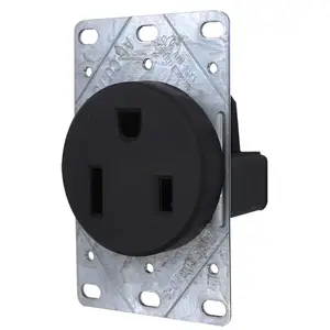 50 Amp Range Outlet, NEMA 6-50R, Flush Mounted Receptacle for Welder, RV and Electric Vehicles, Straight Blade, Commercial Grade