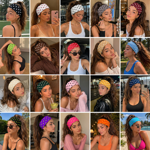 Diademas Elásticas con Puntos, para Deportes, Gimnasio, Yoga, Accesorio para el Cabello de <span class=keywords><strong>Moda</strong></span> para <span class=keywords><strong>Mujer</strong></span>, para Maquillaje y Uso Diario, con Logotipo Personalizado - Product Image 4