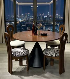 New Arrival Modern Round Wood Dining <b>Table</b> Set with 4 Mismatched Upholstered Chairs for Home Kitchen Dining Room - Product Image 5