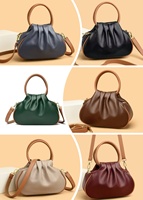 Sac à main pour femme en cuir souple 2025, design plissé unique, poignée circulaire, en PU de haute qualité, mettant en valeur une personnalité élégante