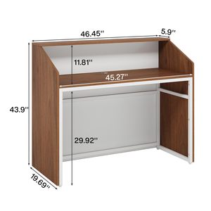 Mostrador de Recepción Moderno de 47 Pulgadas con Encimera y Pasacables, Mesa de Caja para Comercios, Vestíbulo, Salón, Oficina Pequeña, Oficina <span class=keywords><strong>en</strong></span> Casa - Product Image 6