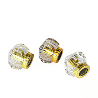 Capuchons en acrylique en gros, divers capuchons de parfum en stock, capuchons de flacon de parfum de 15 mm, couvercle doré