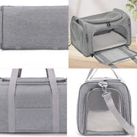 Sac de transport extensible pour chat avec panneaux en maille respirante et tapis souple amovible pour des voyages confortables
