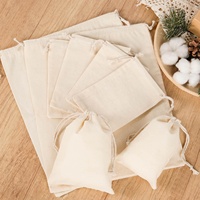 Sac d'emballage écologique en coton recyclé avec cordon de serrage, marque Lihuida, idéal pour vêtements bio, cadeaux et artisanat – Vente en gros