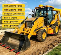 Backhoe Loader 388T Heavy Duty Langsung dari Pabrik, Kekuatan Gali 49.8KN, Jarak Bebas dari Tanah 300mm, Peralatan Penggalian dan Pemuatan Terintegrasi