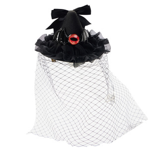 Halloween Cosplay Black Witch Lolita Hair Clip Accesorios Demon Eyeballs Bat Wings Veil Top Hat <span class=keywords><strong>para</strong></span> Festival Party Props - Product Image 1