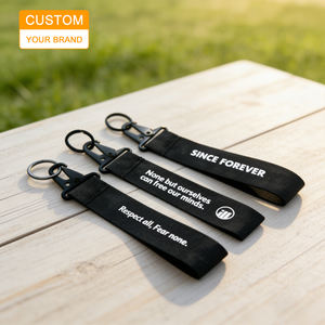 Correa de Muñeca de <span class=keywords><strong>Tela</strong></span> de Poliéster con Logotipo Personalizado de Fábrica Directa, Cordón Corto para Llaves de <span class=keywords><strong>Coche</strong></span> - Product Image 1