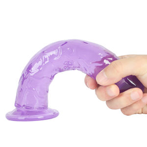 Dildo Realista de Pênis Enorme Seguro para o Corpo com Ventosa Forte para Uso sem as Mãos, Haste Curva e Testículos para Estimulação Vaginal - Product Image 4