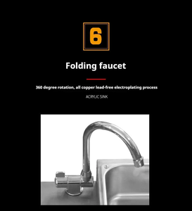 Évier de cuisine en acier inoxydable pour camping-car avec cuisinière à <span class=keywords><strong>gaz</strong></span> coulissante, pièces détachées pour caravane, remorque, camping-car - Product Image 6