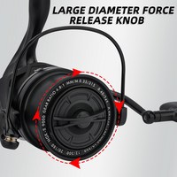Moulinet de pêche spinning WildTrek 8000-14000 pour surfcasting, rapport de transmission 4.8:1, bobine entièrement métallique, son de frein, manivelle droite interchangeable