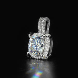 GoldleaF New Design Cushion Cut <b>Moissanite</b> <b>Necklace</b> 2.5CT D Color VVs1 <b>Moissanite</b> 925 Sterling Silver <b>Necklace</b> Anniversary - Product Image 4