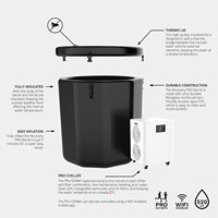 Bak mandi es portabel luar ruangan berdiri bebas Pod tiup bak terjun dingin dengan pendingin dan Filter untuk terapi dingin dalam ruangan