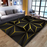 Vente Directe Usine Tapis de Sol Luxe Imprimé 3D Géométrie Moderne avec Technologie de Vision pour Usage Domestique Salon