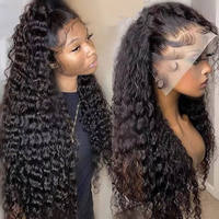 Perruque Lace Front Cheveux Humains Ondulés 13x4 HD Transparente Sans Colle Pré-Pluckée avec Baby Hair et Ligne de Cheveux Naturelle pour Femmes Noires
