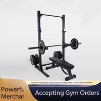Rack de musculation demi-taille avec barre de traction, support multifonctionnel pour squats et entraînement de force à domicile