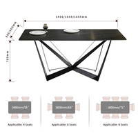 Mobilier moderne pour la maison de l'usine Salle à manger en ardoise de conception de base en acier au carbone