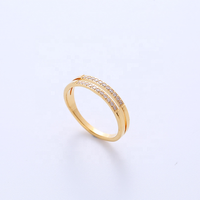 Bague en acier titane sertie de diamants à double rangée avec design de niche, bague de mode exquise pour l'index