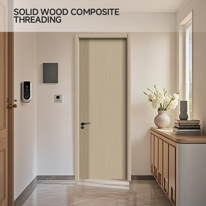 Puerta Interior de Madera Compuesta Ecológica con Pintura al Agua, Color Personalizable, Diseño Tallado para Baño Moderno o Bodega - Product Image 2