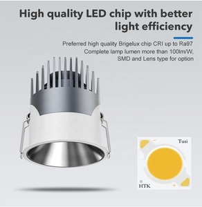 Keehome LED <span class=keywords><strong>COB</strong></span> tại chỗ Downlight cơ thể nhôm IP54 phòng tắm không thấm nước 6W 8W 10W 12W 3000K Led lõm tại chỗ xuống đèn - Product Image 5