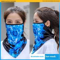 Conjunto de cuello de seda de hielo real para deportes al aire libre para ciclismo protector solar camuflaje verano montar soldadura motociclismo para hombres y mujeres