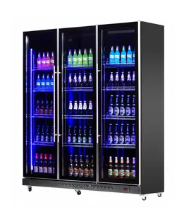 Vertical Wine Refrigerated Display Cooler Upright Inside Led Drink Cooler Glass Door Beer Chiller Vertical Freezer