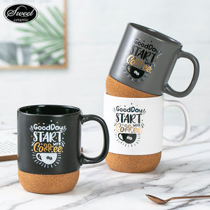 Ensemble de tasses de 15 oz en gros grande <span class=keywords><strong>tasse</strong></span> à café en céramique avec fond en liège et couvercle anti-éclaboussures pour maman <span class=keywords><strong>papa</strong></span> grande <span class=keywords><strong>tasse</strong></span> pour café latte thé - Product Image 2