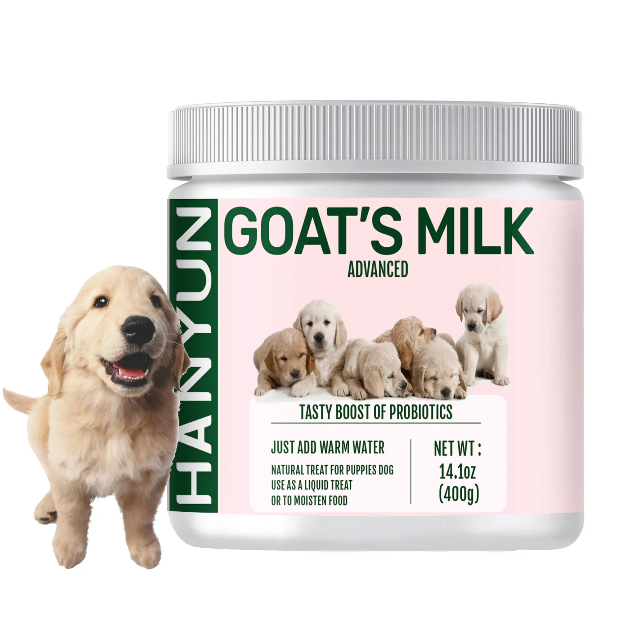 HANYUN OEM/ODM Nutrición Productos para el cuidado de la salud de las mascotas Leche en polvo de cabra para perros Gatos Gatito enlatado Suplemento para gatos adultos Mascotas