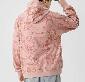 เสื้อสเวตเตอร์สวมหัวแบบสวมหัวผ้าคอตตอนฟลีซพิมพ์ลายเต็มรูปแบบงาน OEM ออกแบบได้ตามต้องการสำหรับทุกเพศฤดูใบไม้ผลิ - Product Image 2