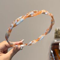 Bando Rambut Asetat Berpilin Warna-warni Vintage, Aksesoris Rambut Trendi untuk Wanita, Ikat Rambut Gaya Retro Elegan