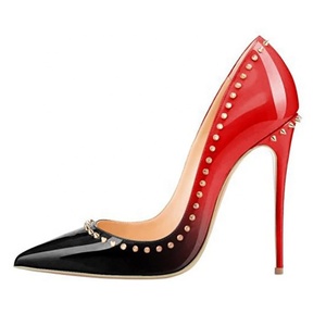 Donne alla moda <span class=keywords><strong>tacco</strong></span> alto 12cm punte a spillo <span class=keywords><strong>borchie</strong></span> da donna nere Sexy <span class=keywords><strong>scarpe</strong></span> col <span class=keywords><strong>tacco</strong></span> alto - Product Image 4