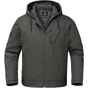 Chaqueta de Trabajo con Capucha para Hombre Rdruko, Chaqueta de Invierno Acolchada de Algodón, Poliéster y Lona, con 4 Bolsillos - Product Image 1