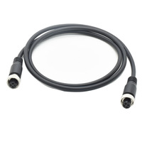 Connecteur de câble femelle GX12 Contacts 4 broches moulé non blindé sur le câble IP68 GX12 câble étanche