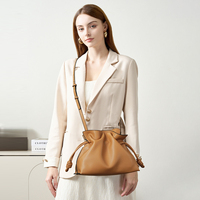 Sac à Main Bandoulière Tendance 2025 en Cuir de Vachette, Forme Nuage, Décontracté et Haut de Gamme pour Femme