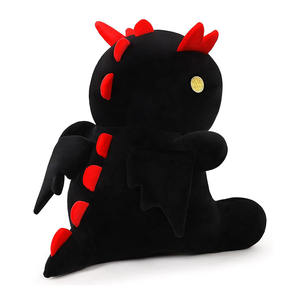 Peluche Realistico di <span class=keywords><strong>Dinosauro</strong></span> <span class=keywords><strong>Nero</strong></span> con Ali da Diavolo, Giocattolo Morbido, Regalo di Compleanno per Bambini - Product Image 2