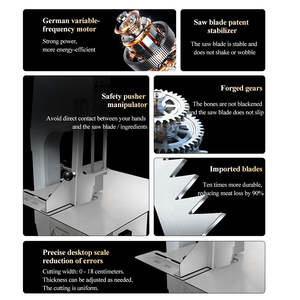 Nova Serra de Ossos Comercial XB250 1800W de Bancada para Cortar Carne Congelada de Vaca, Cabra e Carne Bovina - Product Image 4