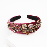 Clarker INS — bandeau pour cheveux, bandeau de luxe, avec fleurs, bijou orné de cristaux, baroque, accessoire pour femmes