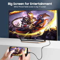 Câble HDMI 3 en 1 Téléphone vers TV Ultra Haute Vitesse Micro Type C vers HDMI pour Projecteur Moniteur