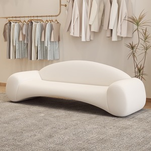 Ensemble de canapés en tissu de style nordique, simple, en ligne droite, pour petit appartement, salon de beauté, avec rembourrage en éponge - Product Image 2