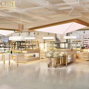 Oni shopfitting tùy chỉnh bàn tiếp tân Bàn bán lẻ bánh nước trái cây cửa hàng thanh toán truy cập thực phẩm thủy tinh bằng gỗ Kệ trưng bày - Product Image 2