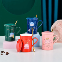 Tasse en céramique pour couple, résistante aux hautes températures, compatible micro-ondes et lave-vaisselle, avec cuillère, motif bijoux dorés, en porcelaine fine