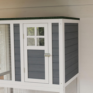 Vertical Wooden <strong>Cat</strong> Enclosure Outdoor Catio with Wheels Weatherproof Large Pet <strong>Run</strong> Cage <strong>for</strong> 1-3 <strong>Cats</strong> - Product Image 5