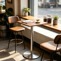 Table de bar carrée multi-styles pour la maison, idéale pour les salons de thé, les boulangeries et les cafés