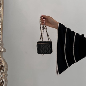 Abito Musulmano da Donna 120 Ar Dubai <span class=keywords><strong>Aya</strong></span>, Vestito Nero con Polsini Decorati, Cardigan Lungo <span class=keywords><strong>Aya</strong></span>, Caftano Modesto per Donne - Product Image 4